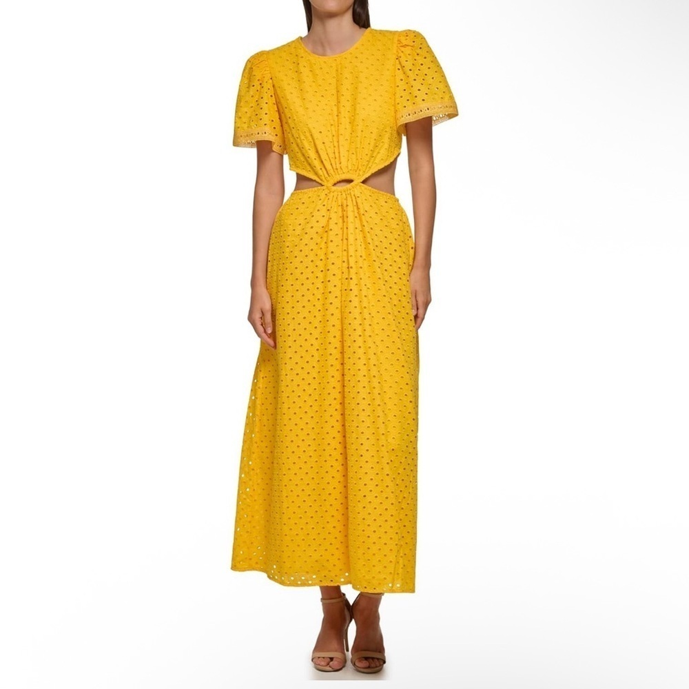 Karl Lagerfeld Yellow Cutout Maxi Dress
